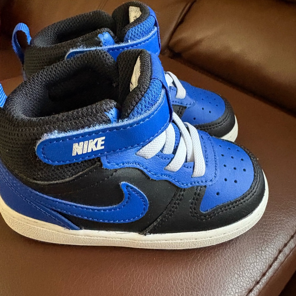 Nike Kids Black and Blue High-Top Sneakers